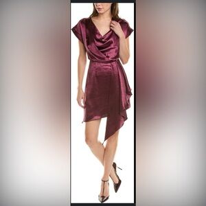 Laundry by Shelli Segal Wine Purple Satin Short Dress Women’s Size 8 NWT